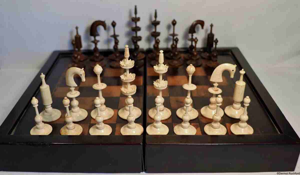 Antique Danish Selenus Chess Set