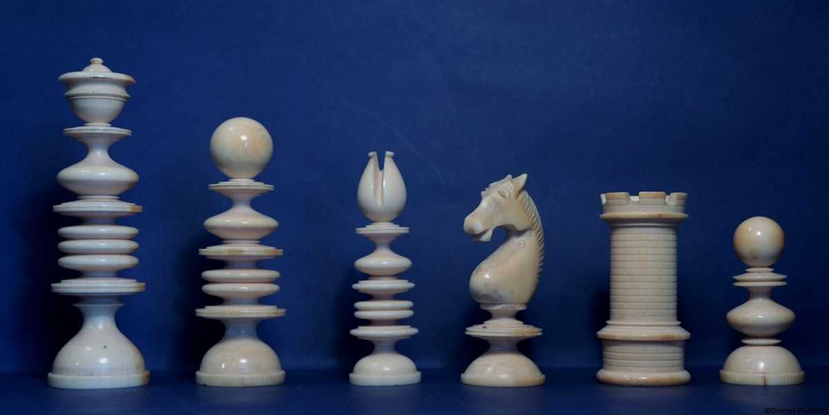 Antique English Calvert Chess Set