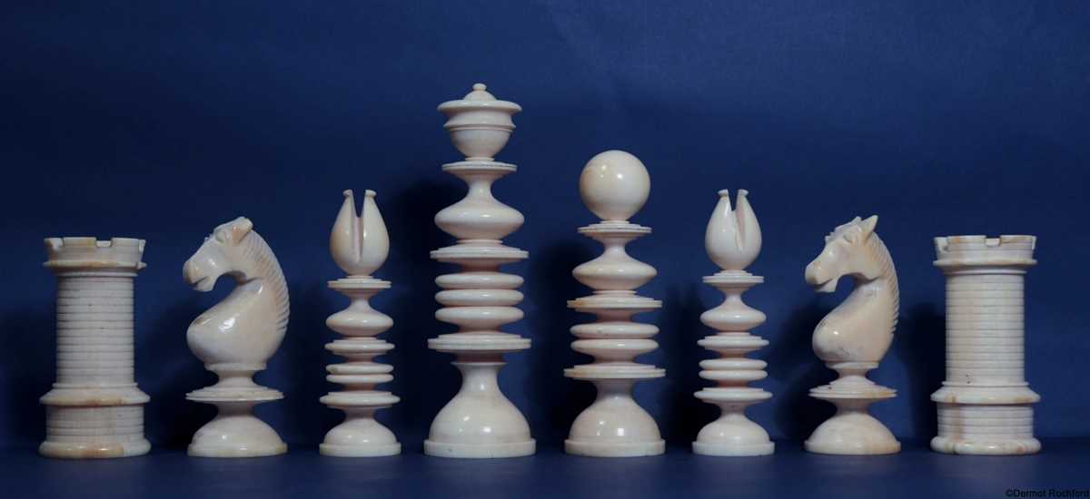 Antique English Calvert Chess Set