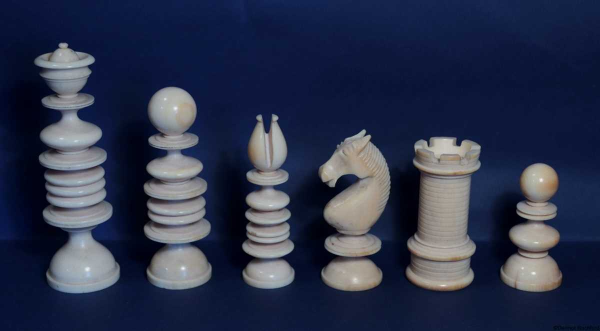 Antique English Calvert Chess Set