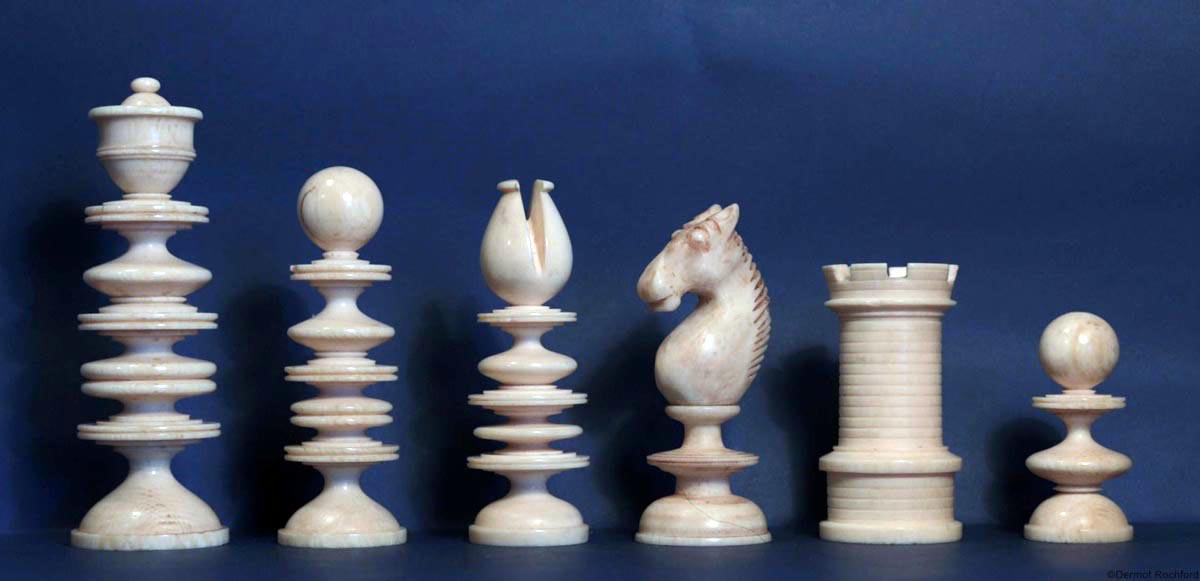 Antique English Calvert Chess Set