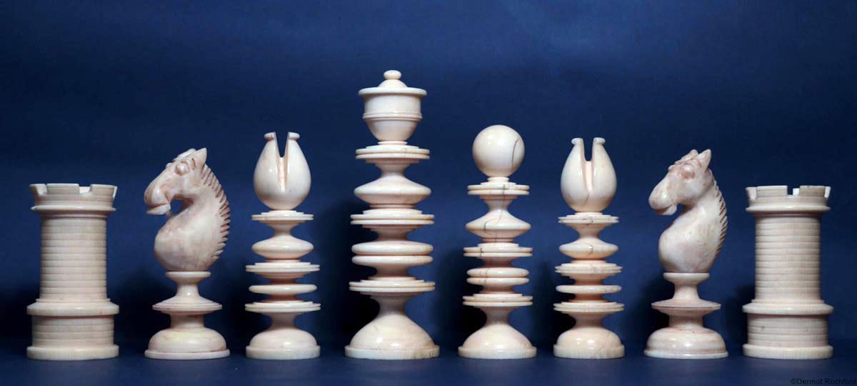 Antique English Calvert Chess Set