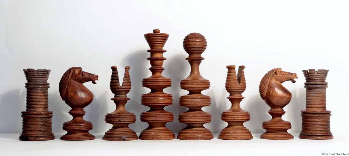 Antique English Ring Chess Set