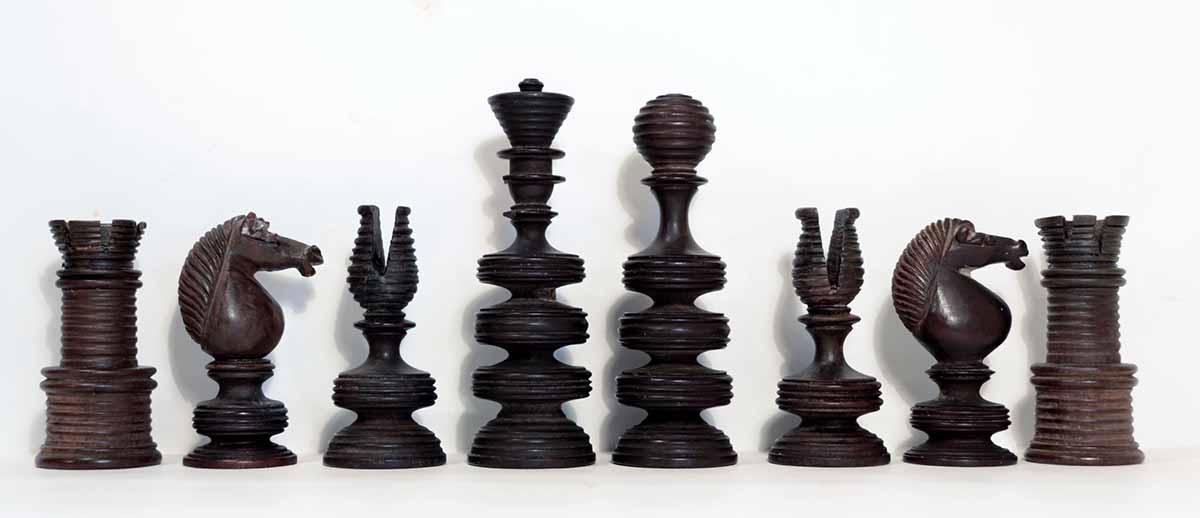 Antique English Ring Chess Set