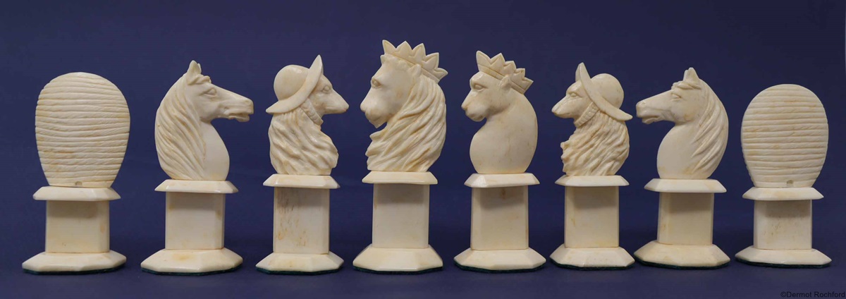 Antique German Bone Chess Set