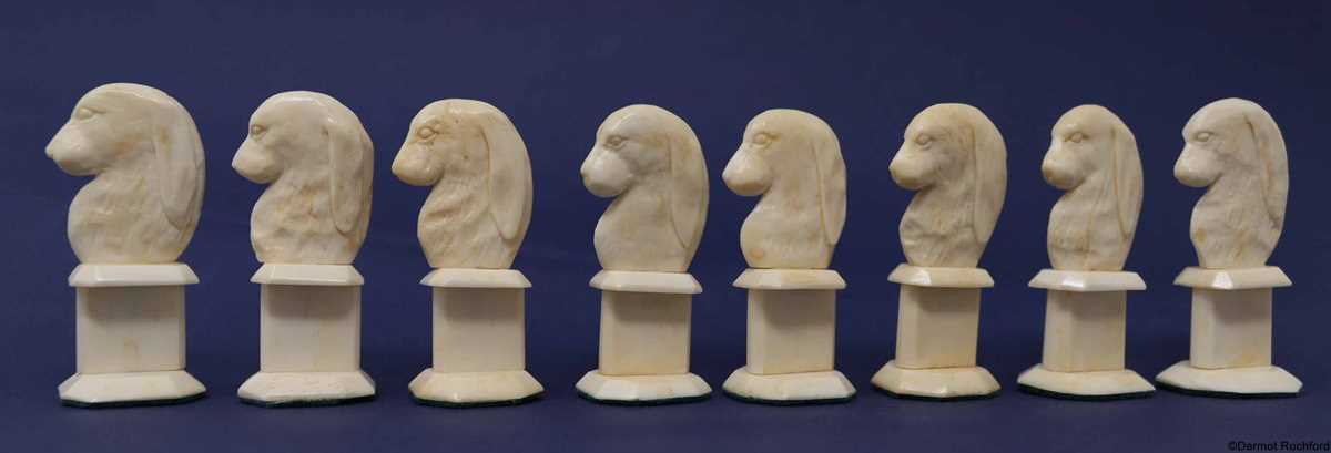 Antique German Bone Chess Set