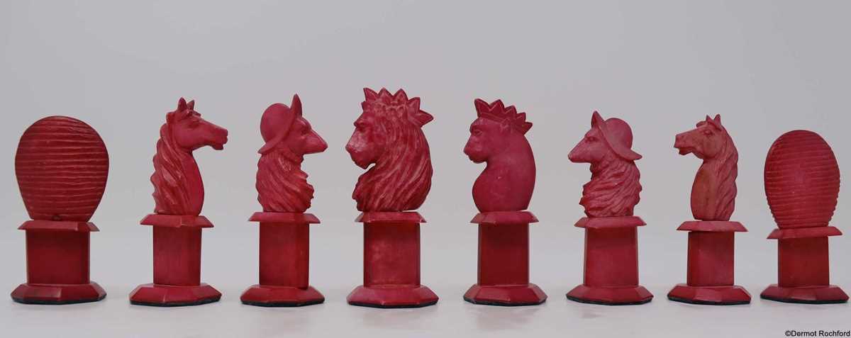 Antique German Bone Chess Set