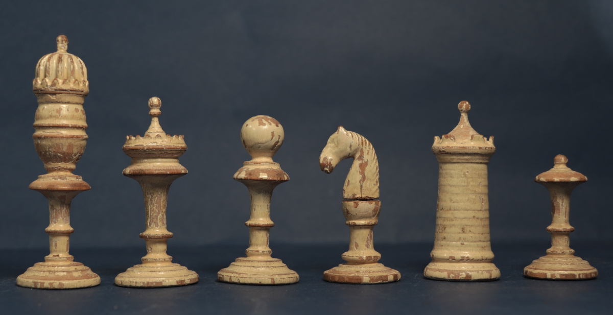 Antique Continental chess set