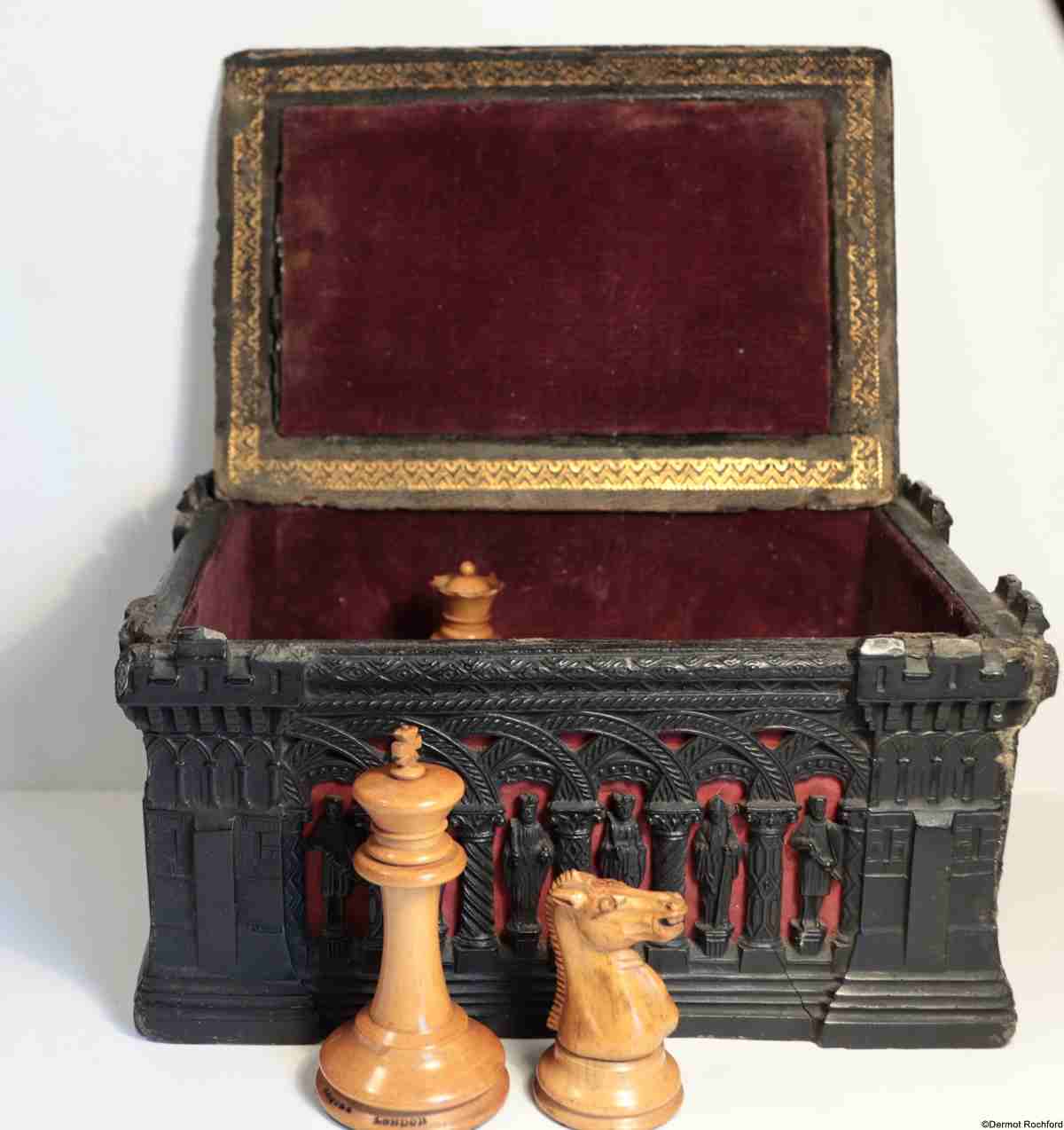 Antique English Jaques Chess Set