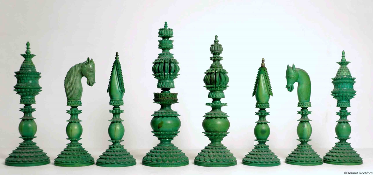 Antique Indian Chess Set