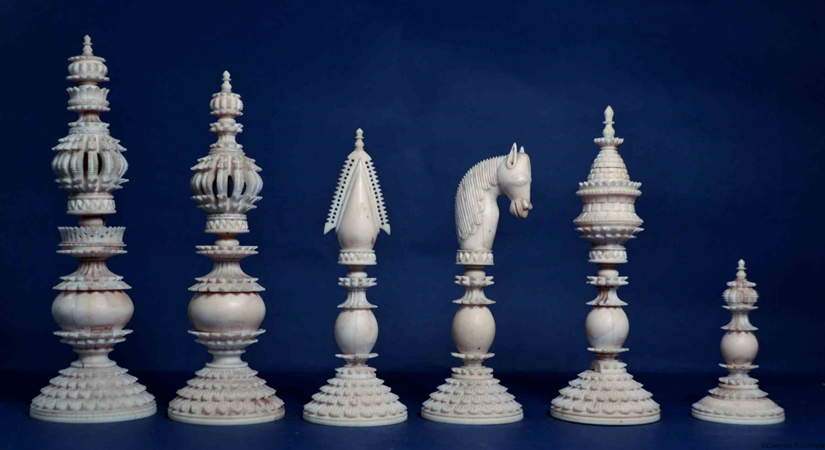 Antique Indian Chess Set