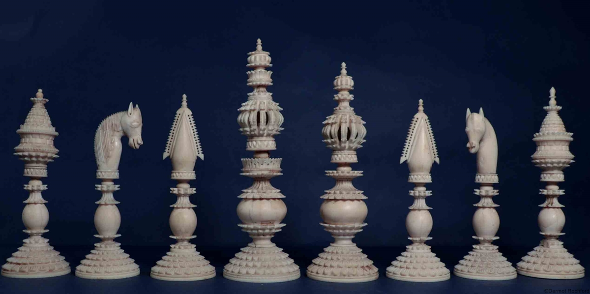 Antique Indian Chess Set