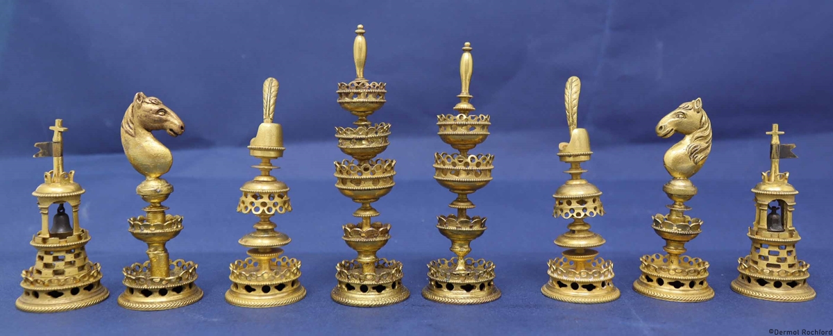 Antique Metal Selenus Chess Set