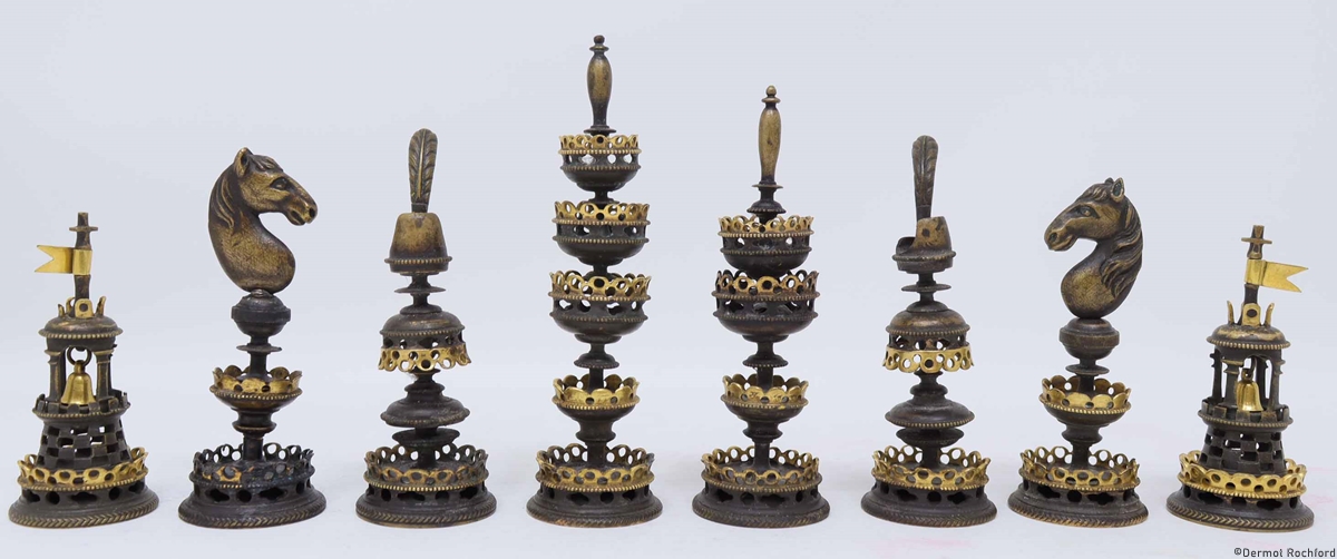 Antique Metal Selenus Chess Set