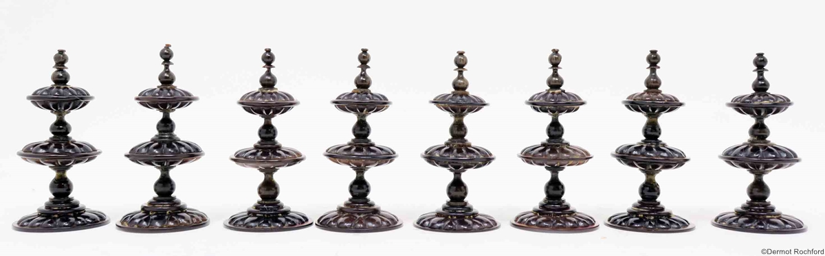 Antique German Edel MOP and Abalone Chess Set