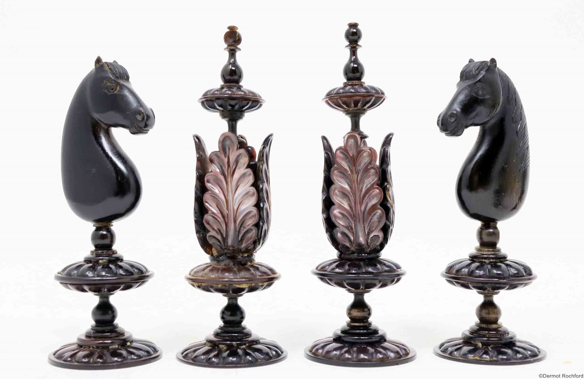 Antique German Edel MOP and Abalone Chess Set