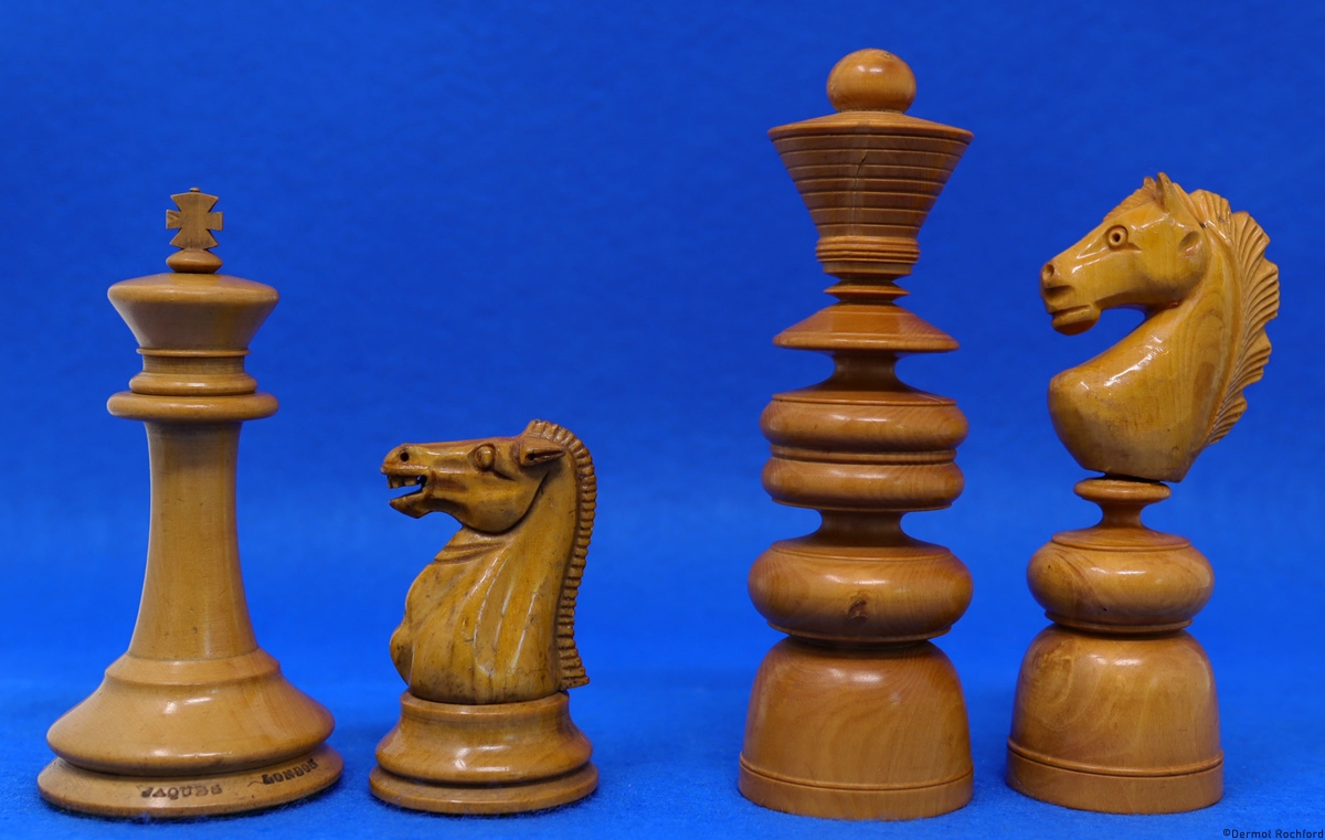 Antique french st. george Chess Set