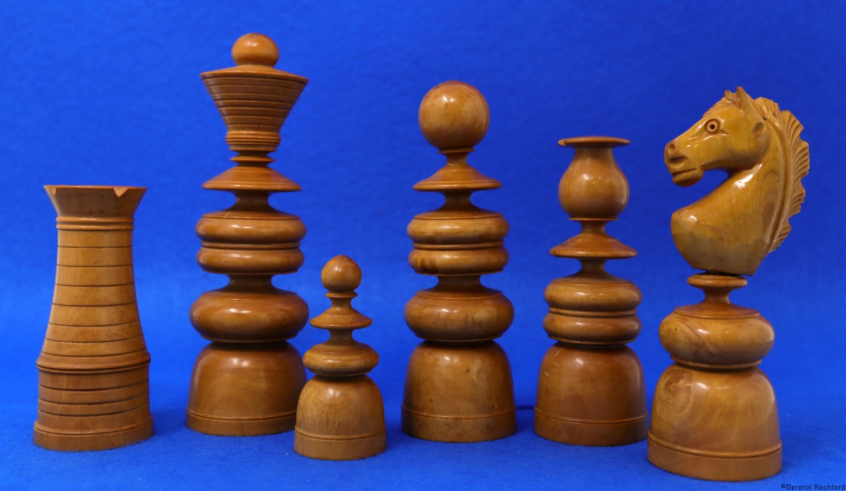 Antique french st. george Chess Set