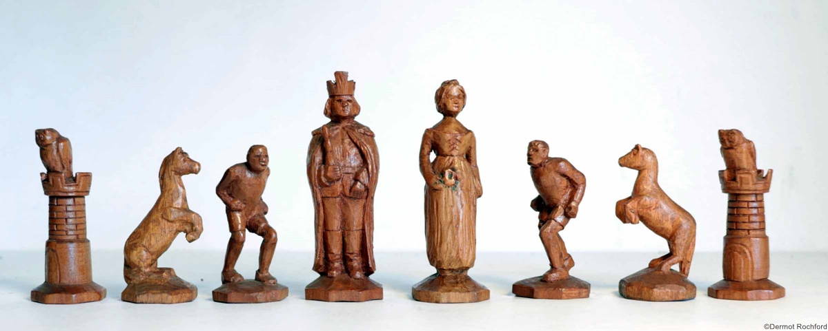 Antique German Chess Set