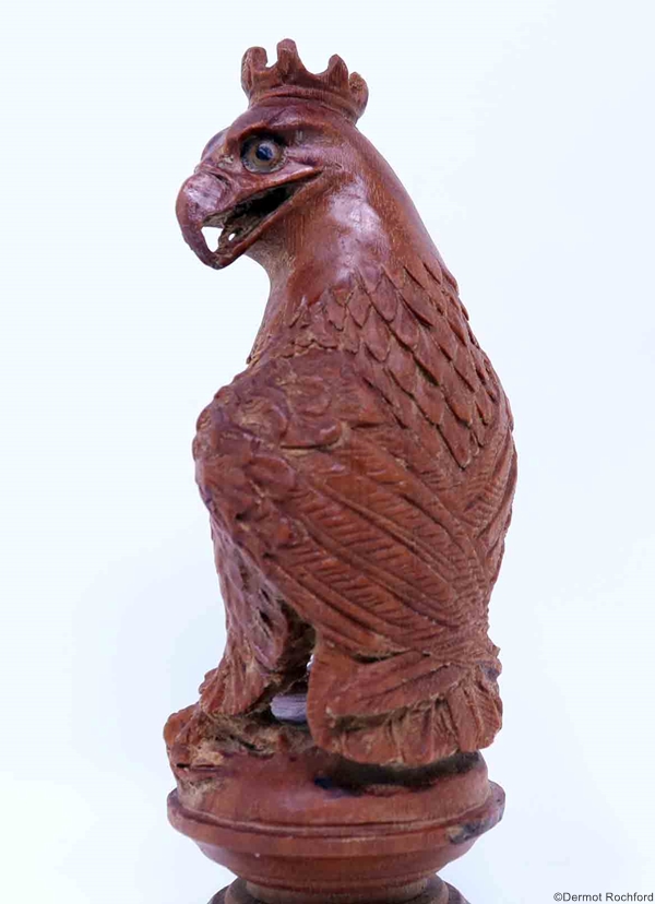Antique carved eagle Chess Set