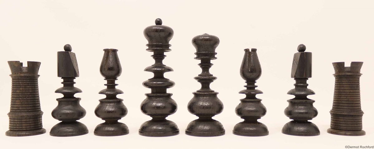 Antique unique oak Chess Set