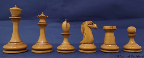 Larger B & Co Boxwood and Ebony Chess Set