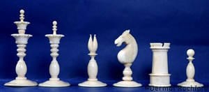 ntique English Calvert Petal Form Chess Set
