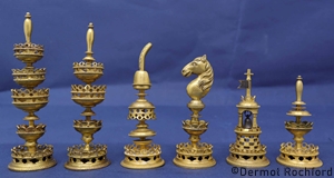 Important 19th century German Metal Selenus Chess Set