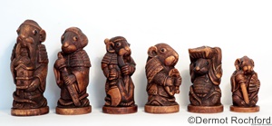 Netsuke Rat Chess Set